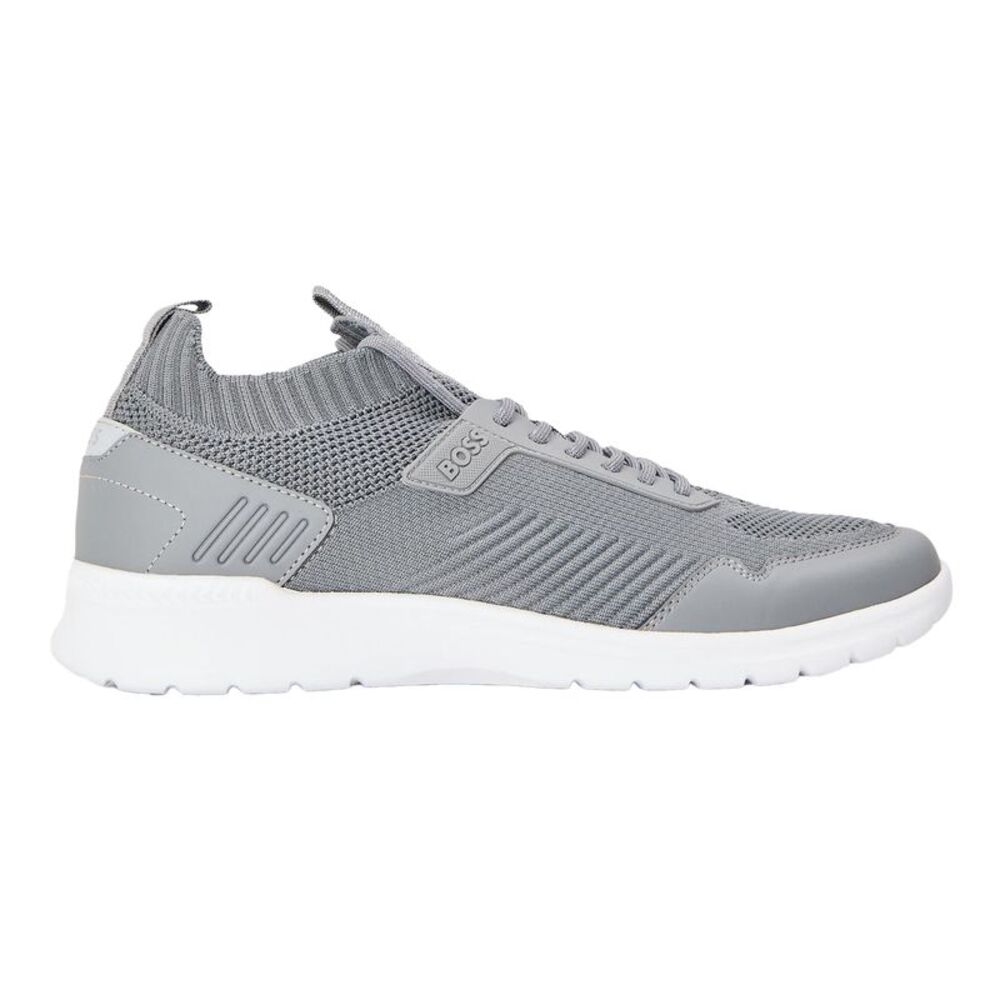Boss Mens Extreme Leather Low Cut Sneakers / Light Grey